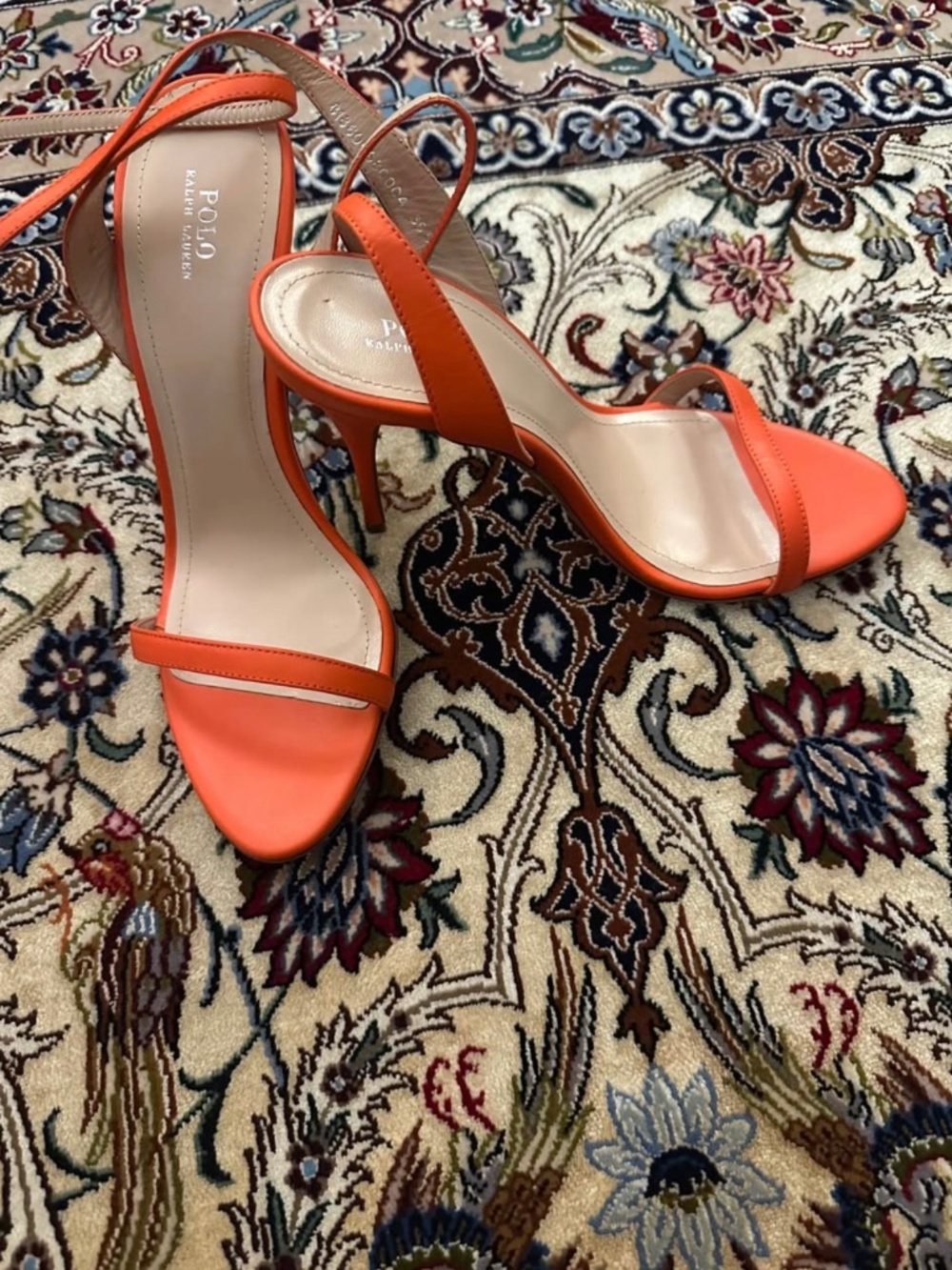 POLO Ralph Lauren Orange Strappy Heels - New No box included.
